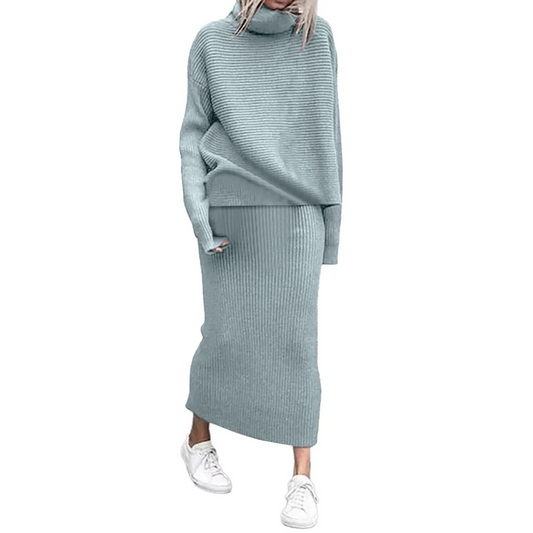 Montero™ | Zweiteiler mit Rollkragenpullover & Maxi-Rock