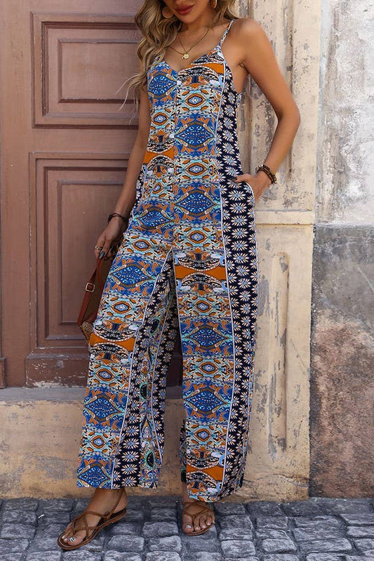 Helen™ | Jumpsuit mit V-Ausschnitt mit Print
