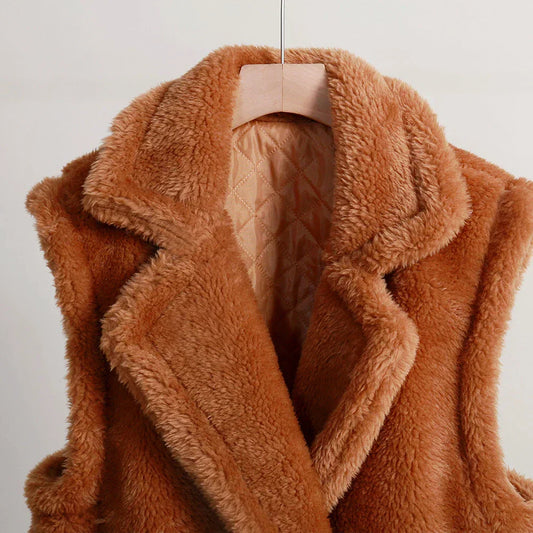 Amara™ | Ärmelloser Teddy-Mantel für Damen