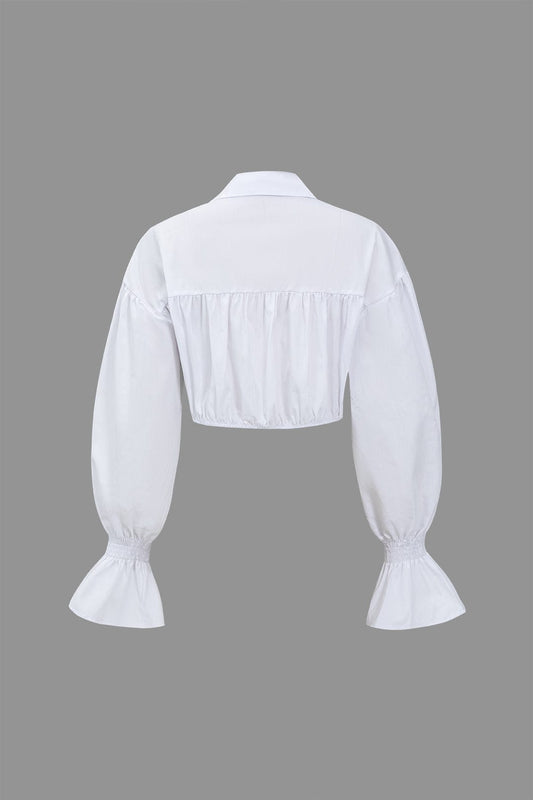 Sunniva™ | Crop-Bluse mit Denim-Korsage