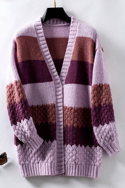 Gebreide™ | Gestreepte Cardigan | Acryl | Kleurrijk und Gezellig