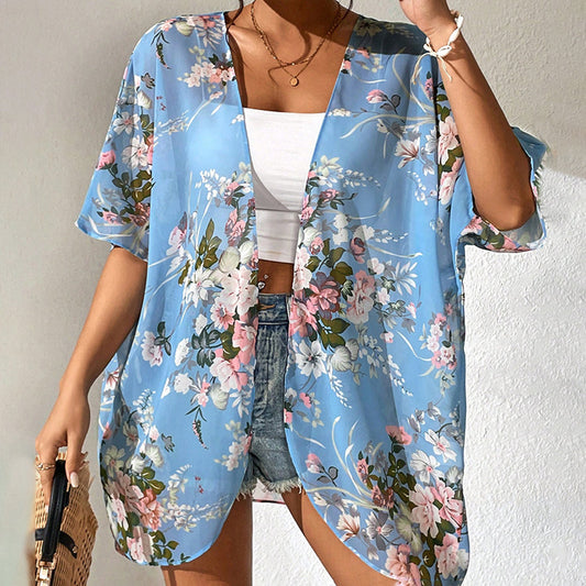 Cora™ | Bedruckter Strandkimono