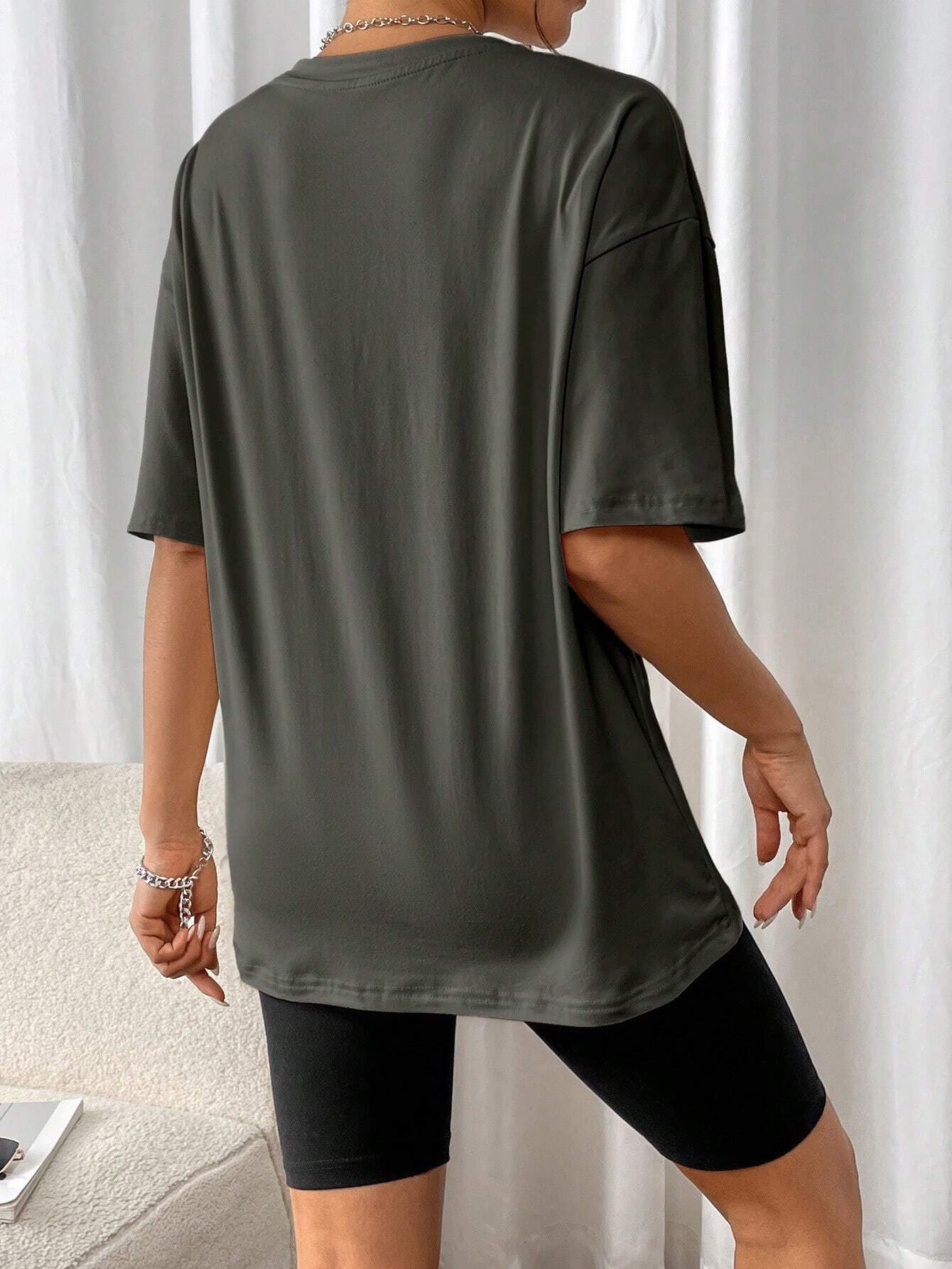 Amalia™ | T-Shirt "Rocky Mountains" In Vintage-schwarz – Urban Streetstyle mit Retro-Vibe