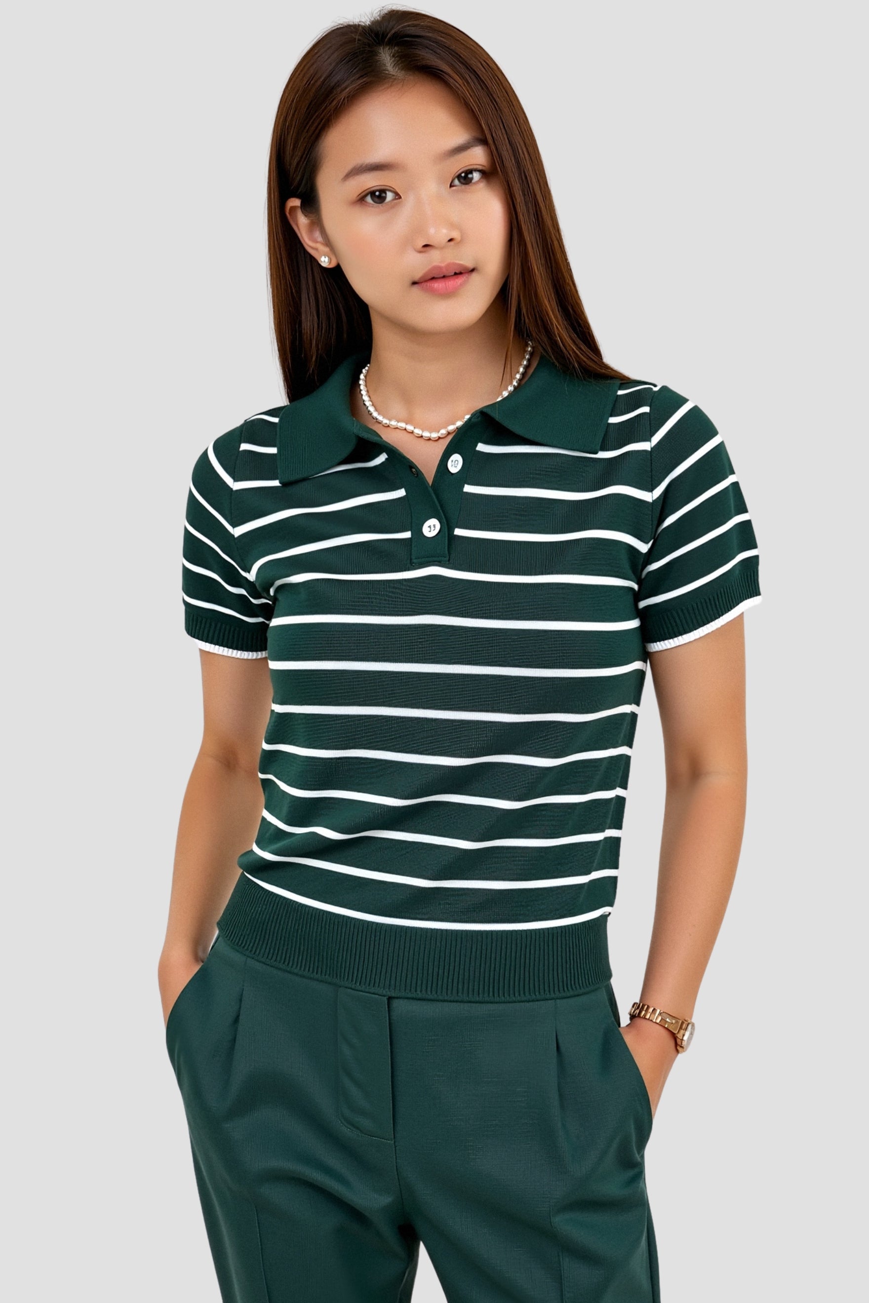 Lorena™ | Polo-Shirt In Dunkelgrün