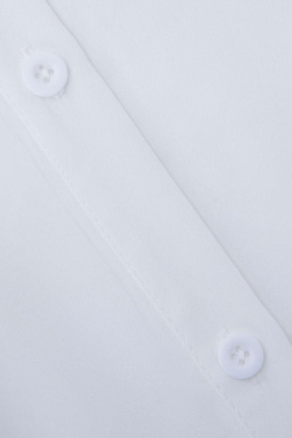 Ilaria™ | Weiße Oversized Bluse mit Benadrukte Taille und Klassische Kragen