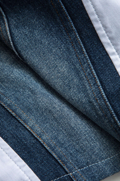 Sunniva™ | Crop-Bluse mit Denim-Korsage