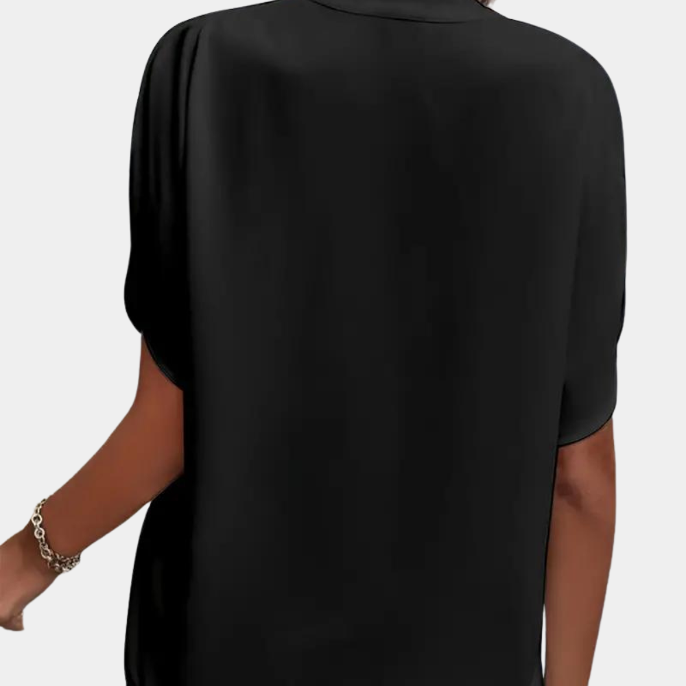 Marjolein™ | V-Ausschnitt Bluse mit Kurzen Ärmeln