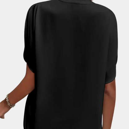 Marjolein™ | V-Ausschnitt Bluse mit Kurzen Ärmeln