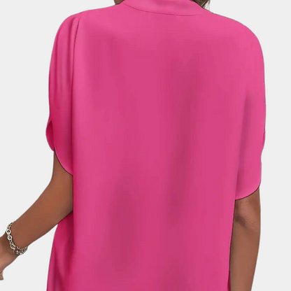 Marjolein™ | V-Ausschnitt Bluse mit Kurzen Ärmeln