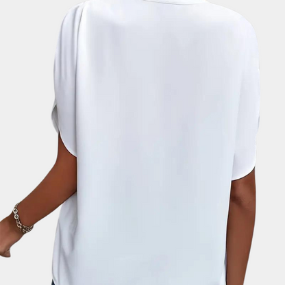Marjolein™ | V-Ausschnitt Bluse mit Kurzen Ärmeln