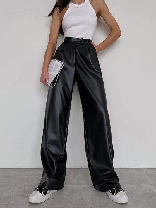 Milla™ | Baggy-Hose in Lederoptik