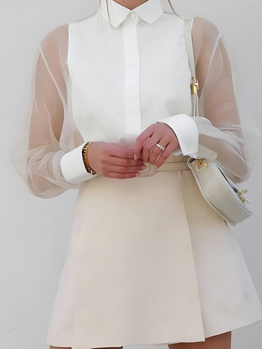 Viella™ | Bluse mit Transparenten Ärmeln