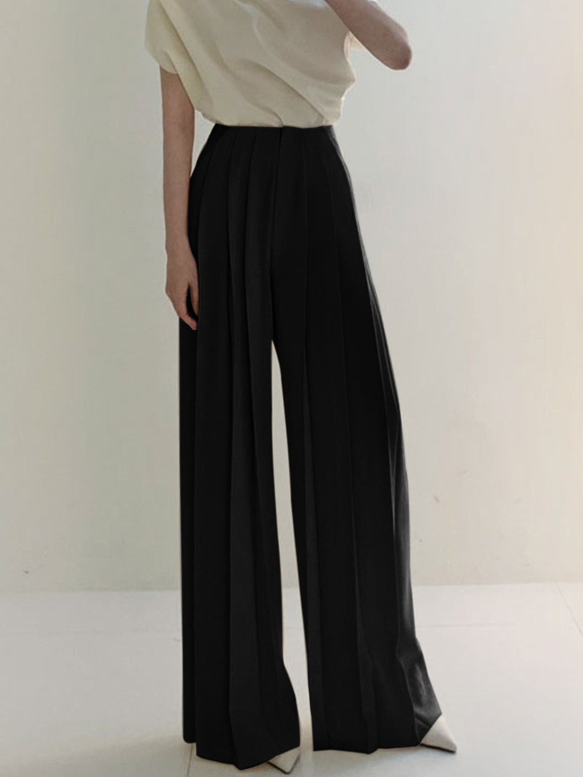 Elara™ | Plissierte High-Waist-Pantalon