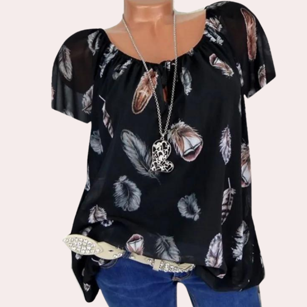 Megan™ | Off-Shoulder Top mit Veerprint