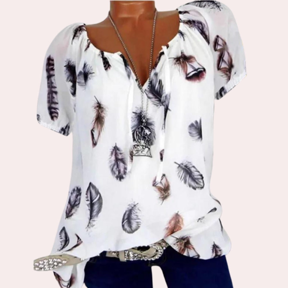 Megan™ | Off-Shoulder Top mit Veerprint