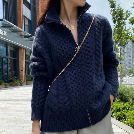 Gebreidtm™ | Gebreid Kabelvest mit Ritssluiting | Warm und Tijdloos | Wolmix