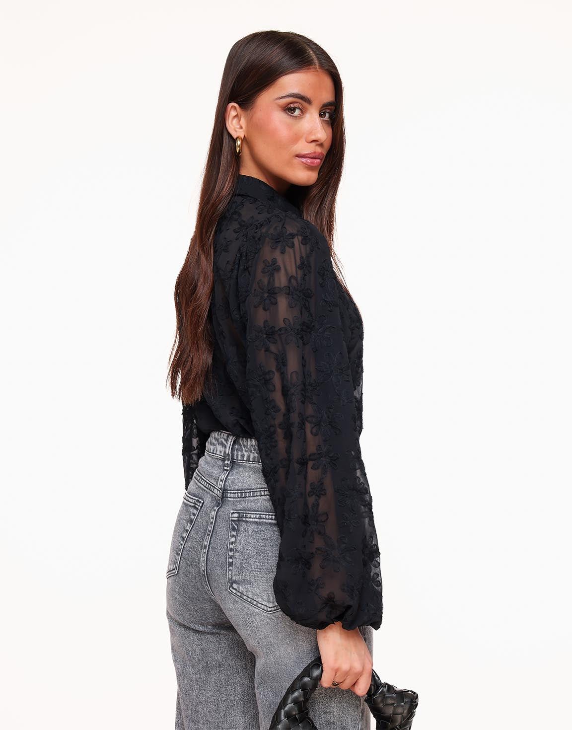 Thalia™ | Transparente Bluse mit Blumenmuster