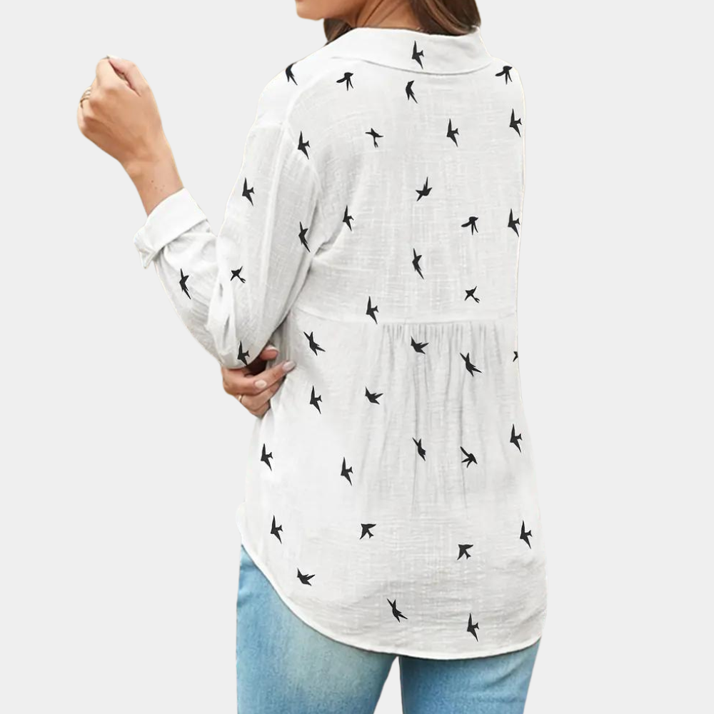 Louise™ | Bluse mit Zwaluwprint