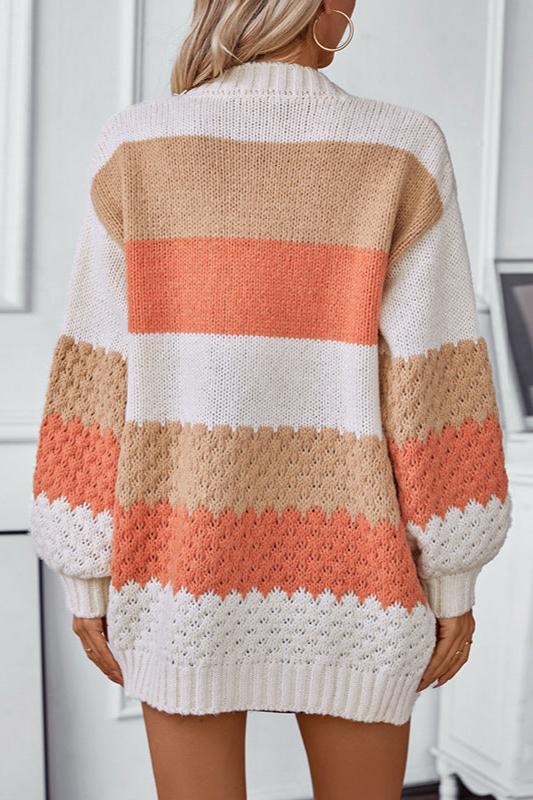 Gebreide™ | Gestreepte Cardigan | Acryl | Kleurrijk und Gezellig