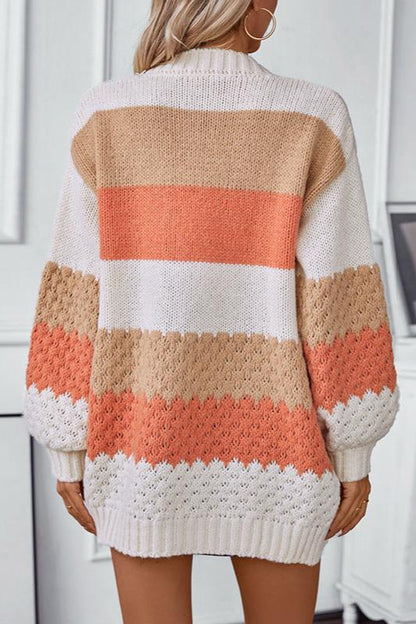 Gebreide™ | Gestreepte Cardigan | Acryl | Kleurrijk und Gezellig