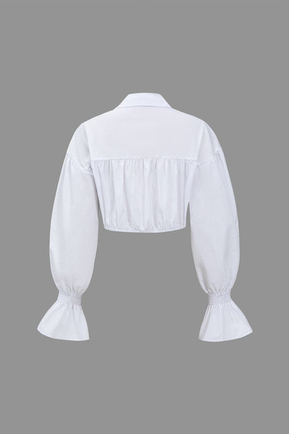 Sunniva™ | Crop-Bluse mit Denim-Korsage